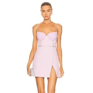 Self-Portrait Pink Chiffon and Crepe Mini Dress